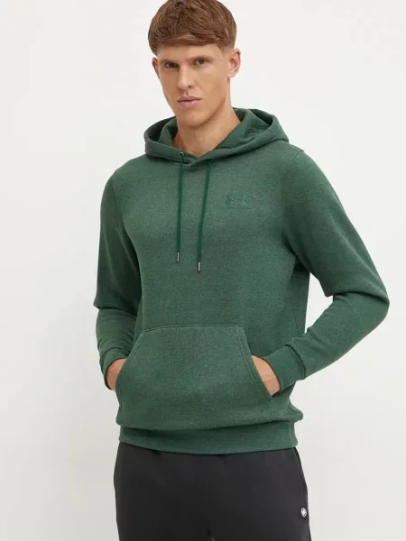 Флийс суичър с качулка Under Armour с принт зелено