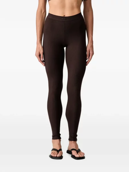 Leggings Guess tricotate cu autograf maro