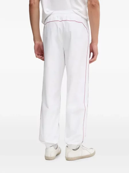 Pantaloni Lacoste alergare cu autograf alb