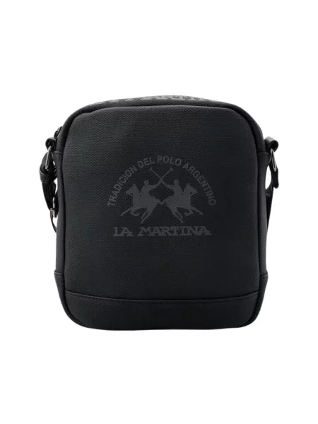 Lniana torba crossbody La Martina czarna