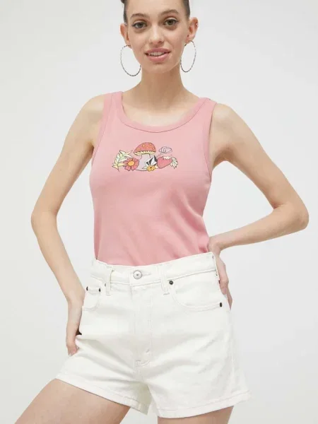 Džínové šortky Abercrombie & Fitch hladké high waist béžová