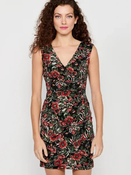 KOROSHI Rochie verde / roșu negru