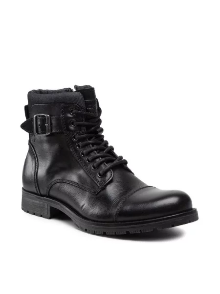 Usnjeni škornji čez koleno Jack & Jones črna