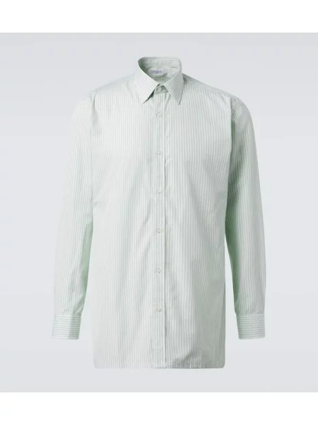 Poplínová košile Charvet zelená