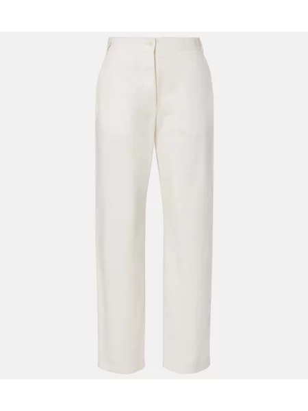 Pantaloni The Row din poplin alb