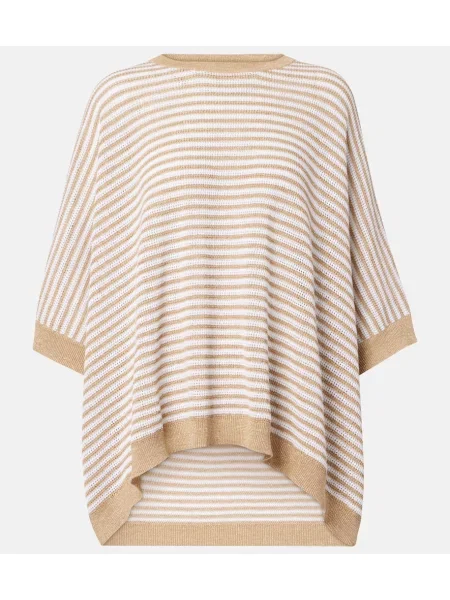 Top Brunello Cucinelli cu dungi tricotate auriu