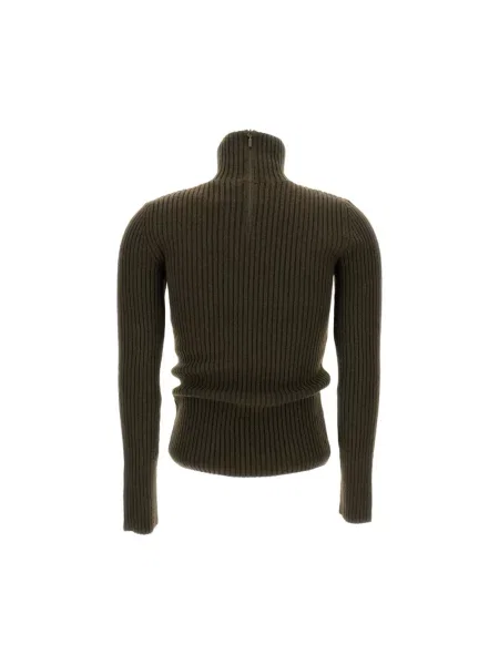 Sweter Max Mara z kaszmiru z wysokim kołnierzem zielony
