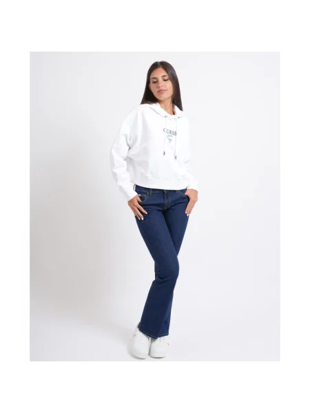 Bluza z kapturem Guess z kapturem biała