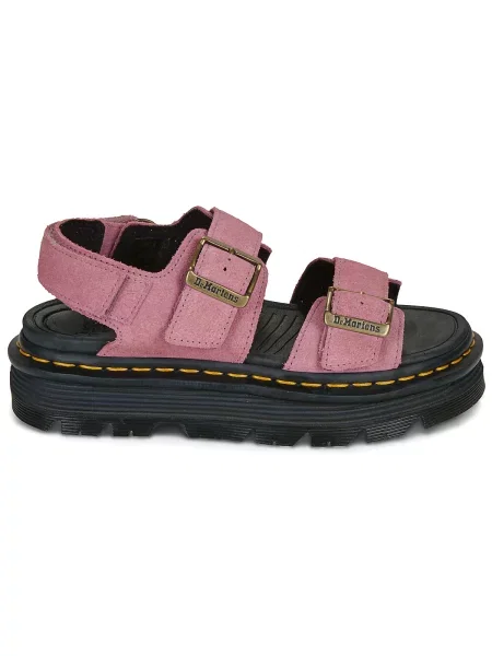 Semišové sandály Dr. Martens růžové