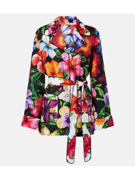Cu centură cămașă Dolce&gabbana de mătase cu model floral