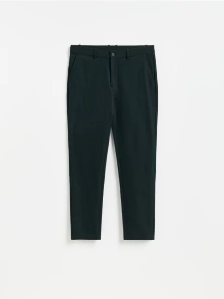 Reserved Spodnie chino slim fit ciemnozielony