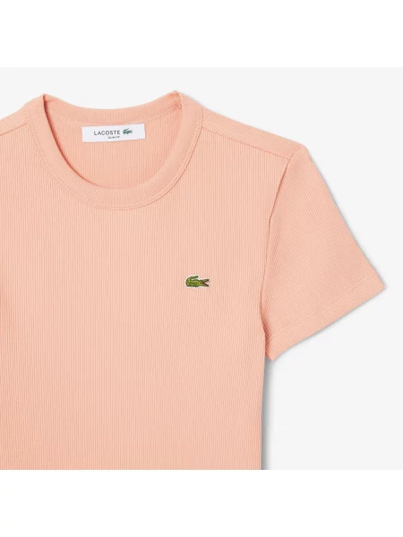 Lacoste Dopasowana Koszulka Z Bawełny Organicznej beżowy
