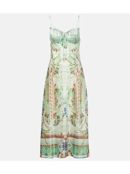 Rochie midi Camilla de mătase până la genunchi de costum