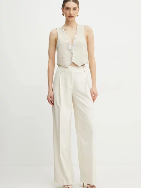 Жилетка з домішкою вовни Forte Forte однобортний jacket бежевий