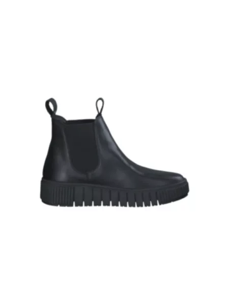 Buty chelsea z naturalnej skóry bydlęcej Tamaris czarne