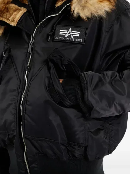 Blană artificială geacă bomber Alpha Industries negru
