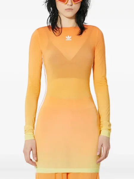 Pruhované oblekové kalhoty Adidas s výšivkou bílé