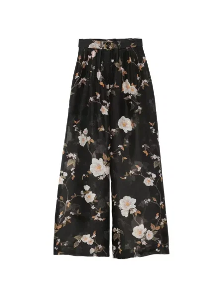 Pantaloni Zimmermann cu model floral cu imagine negru