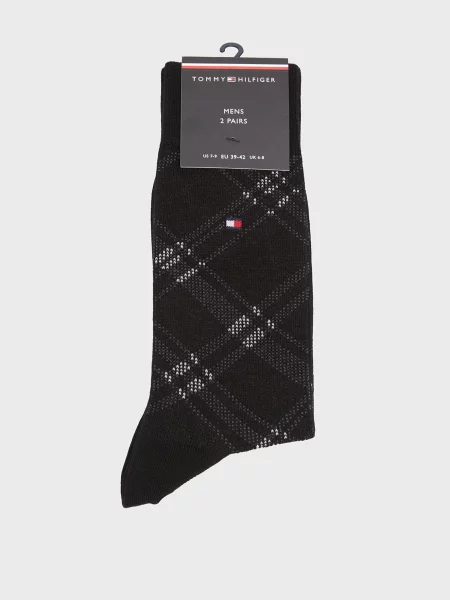Картаті шкарпетки Tommy Hilfiger чорні