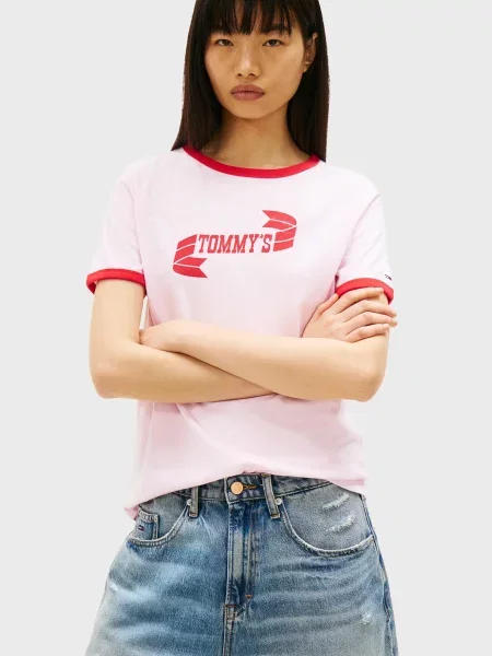 Футболка Tommy Jeans розовая