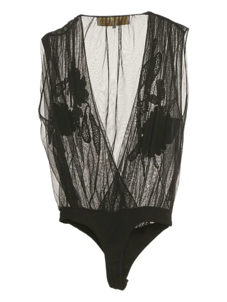 Body Elisabetta Franchi cu model floral negru