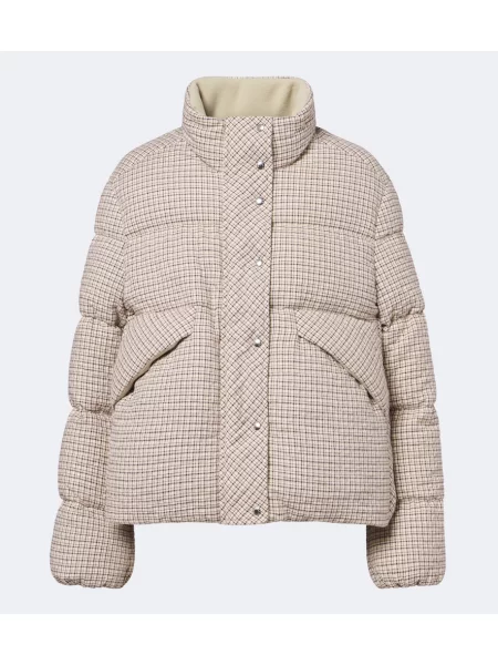 Geacă cu puf Moncler în carouri alb