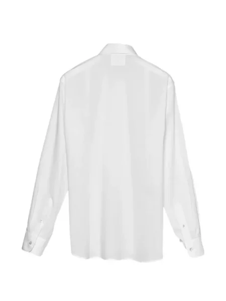 Tricou polo Sebline cu volane alb