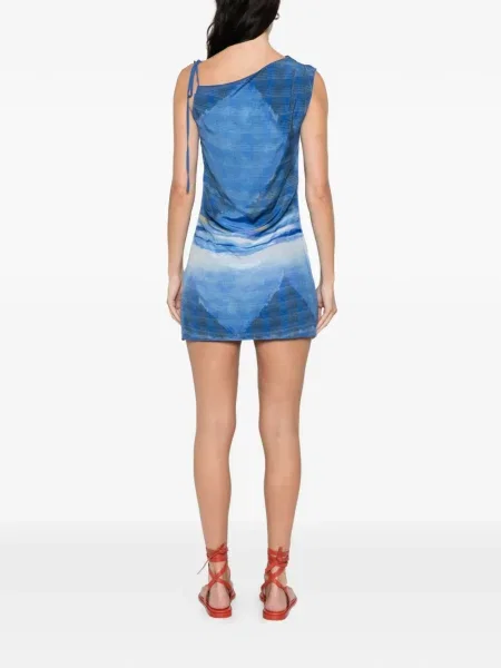 Rochie mini Sir cu imagine de costum albastru