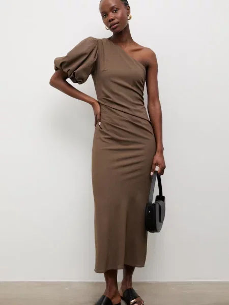 Answear.LAB rochie cu amestec de in verde