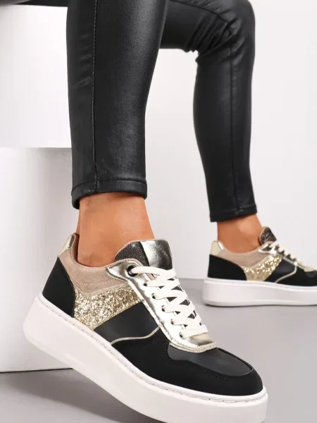 Sneakers pe Platformă Elasetta negri