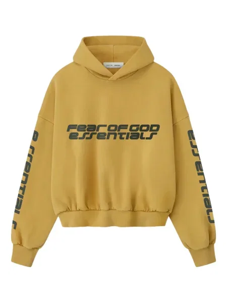 Hanorac cu glugă Fear Of God Essentials din fleece galben