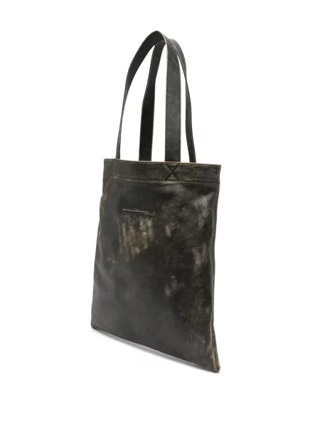 Кожена шопинг чанта Mm6 Maison Margiela черно