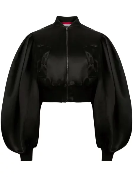 Geacă bomber Nina Ricci din satin negru