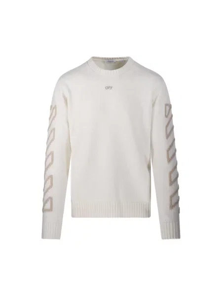 Dzianinowy sweter Off-white biały