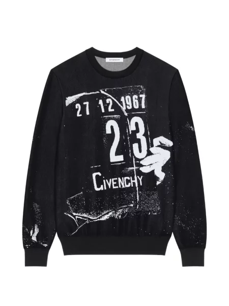 Pulover Givenchy tricotate cu imagine negru