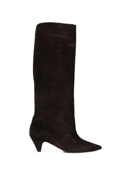 Botine Anna F. din piele de căprioară maro