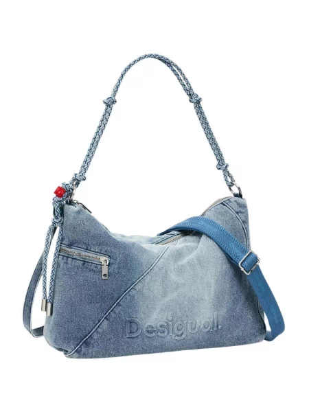 Crossbody kabelka Desigual s autogramom modrá