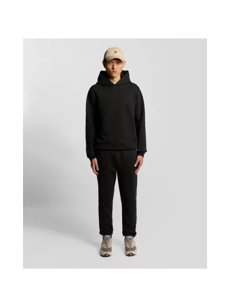 Bluza z kapturem Lyle & Scott z kapturem z logo czarna