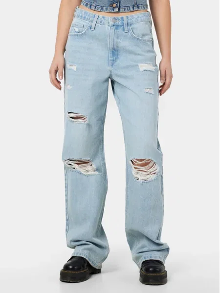Noisy May Blugi Frilla Straight Fit albastru