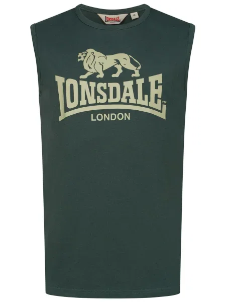 LONSDALE Tricou Clopton stuf / închis verde