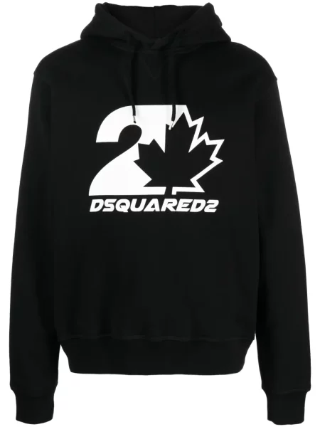 Hanorac cu glugă Dsquared2 cu imagine negru