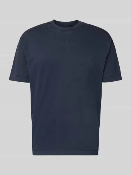 T-shirt o kroju relaxed fit z czystej bawełny Marc O'polo granatowa