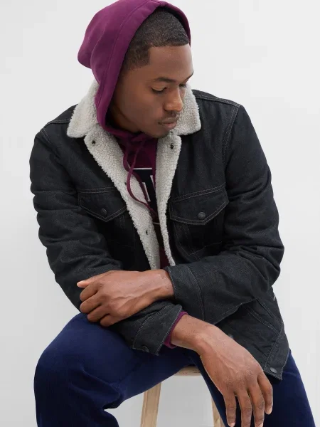 Denim jakna Gap črna