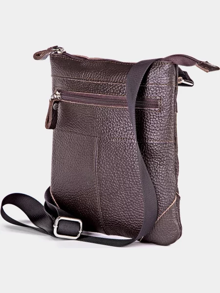 Кожаная сумка через плечо Shvigel коричневая