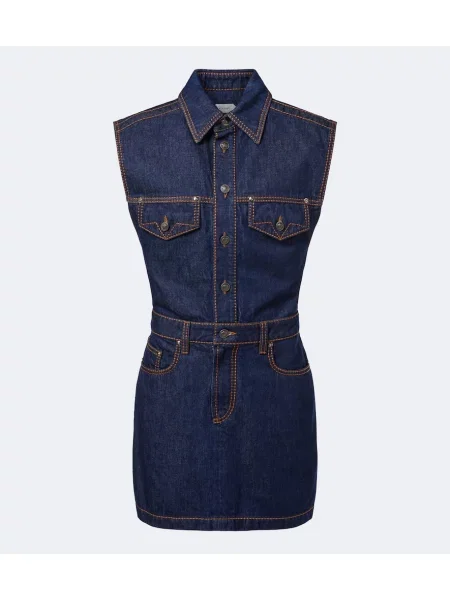 Rochie din denim Versace albastru