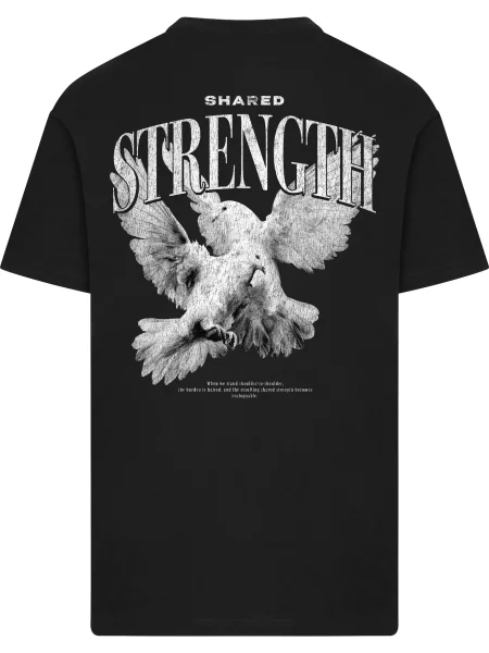 Mister Tee Tričko Shared Strength svetlosivá čierna