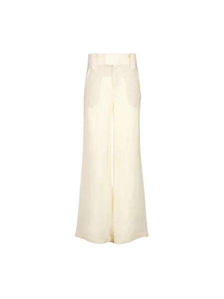 Lniane spodnie Johanna Ortiz beżowe