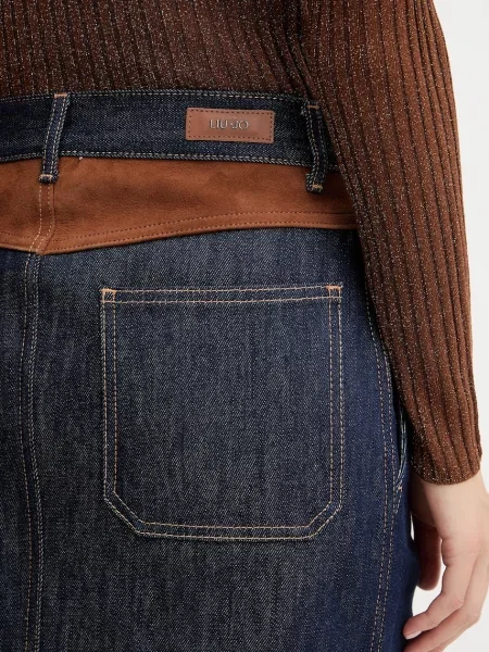 Мини джинсовая юбка Liu Jo клеш синяя