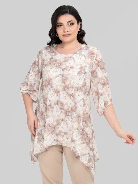 Блуза All Posa софтшел бежевий