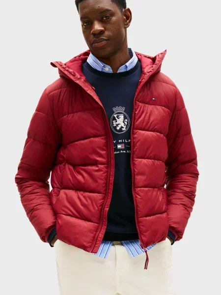 Куртка Tommy Hilfiger с капюшоном красная